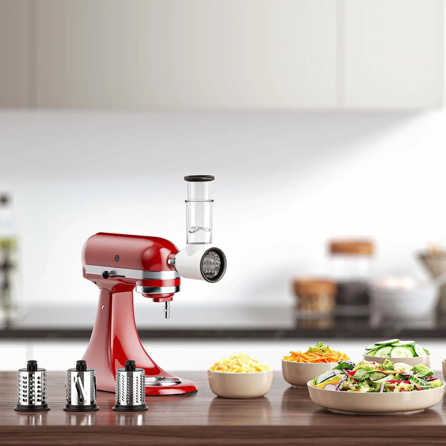 Meat Grinder and Slicer Shredder Attachments for KitchenAid Stand Mixer 2 Piece Set with Sausage Stuffer Tubes