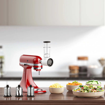 Meat Grinder and Slicer Shredder Attachments for KitchenAid Stand Mixer 2 Piece Set with Sausage Stuffer Tubes