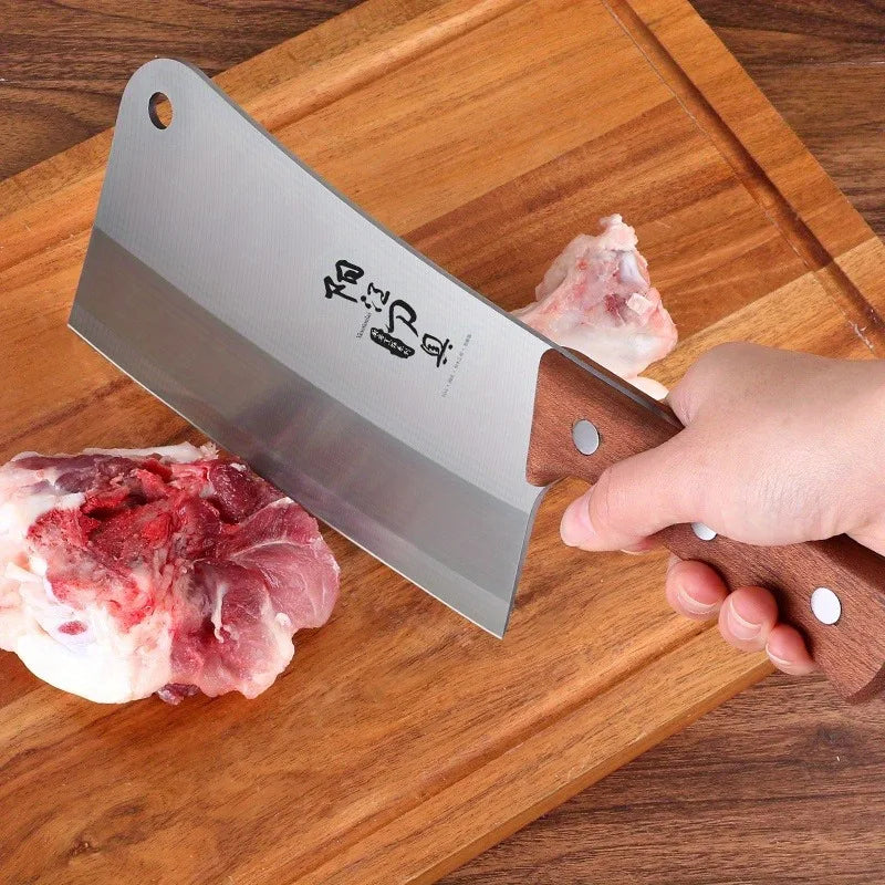 Professional Stainless Steel Heavy Chopping Bone Kitchen Knife, Thicken Meat Cleaver for Home Cooking and Chef Resturant