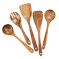 4-8pcs Wooden Cooking Spoon with Storage Bucket Durable Kitchen Utensils Set Natural Material Unbreakable Kitchen Shovel Set