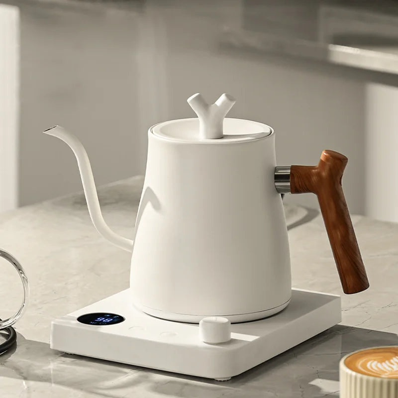 1L 1000W Gooseneck Electric Kettle Smart Teapot with Temperature Control for Precision Hand Brew Coffee Pouring Pot
