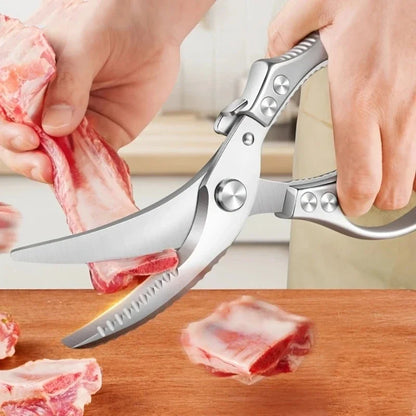 Multifunctional Kitchen Scissors Restaurant Outdoor Use Chicken Bone BBQ Sharp Durable Household Stainless Steel Strong Scissor