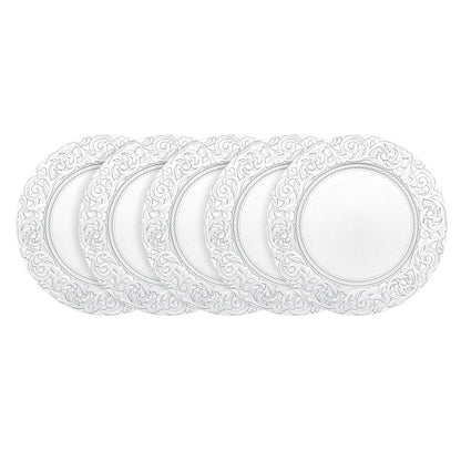 100 Pcs Silver Round Charger Plates Set, Reusable Serving Plates Disposable Platters for Wedding Party Banquets Picnics