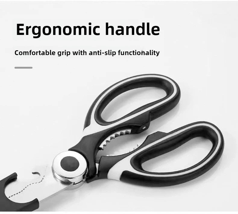 Multipurpose Stainless Steel Kitchen Scissors Heavy Duty Dishwasher Safe for Cutting Meat Poultry Fish and Opening Bottles