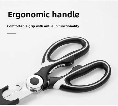 Multipurpose Stainless Steel Kitchen Scissors Heavy Duty Dishwasher Safe for Cutting Meat Poultry Fish and Opening Bottles