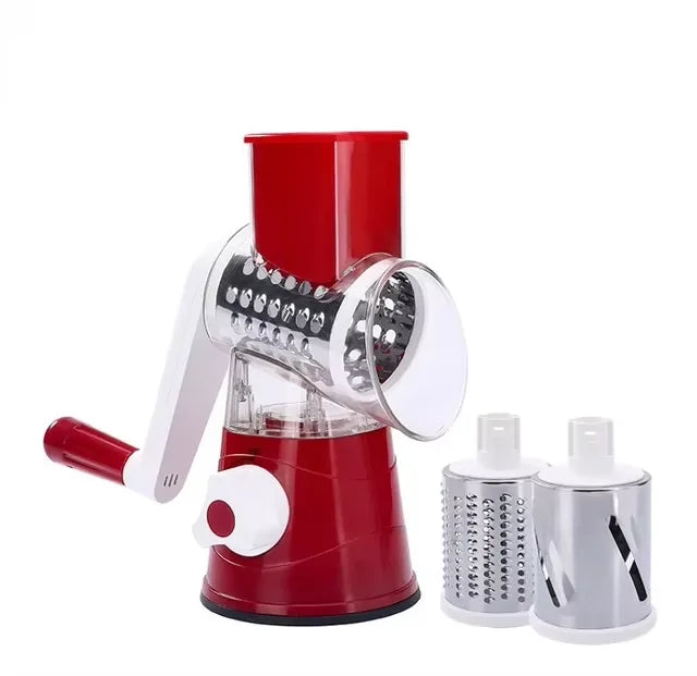3in1 Rotary Vegetable Slicer Multifunctional Handheld Grater with 3 Sharp Rollers Cheese Shredder Kitchen Tool Cheese Chopper
