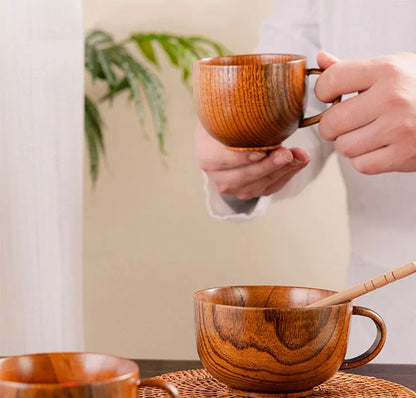 Wooden Cups Handmade Jujube Wood Handle Cups Handle Beer Coffee Milk Tea Mug Handmade Natural Kitchen Bar Drinkware Cup