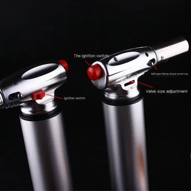 Creative Dual Fire High Temperature High Power Welding Gun Windproof Torch Butane Gas Lighter Outdoor BBQ Kitchen Cigar Lighters