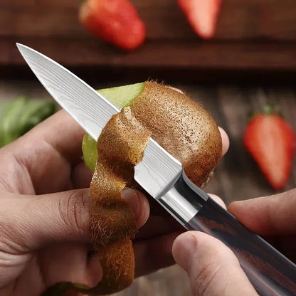 WXCOO Professional Chef Knife Damascus Japanese Stainless Steel Kitchen Boning Knives Set with Roll Canvas Bag