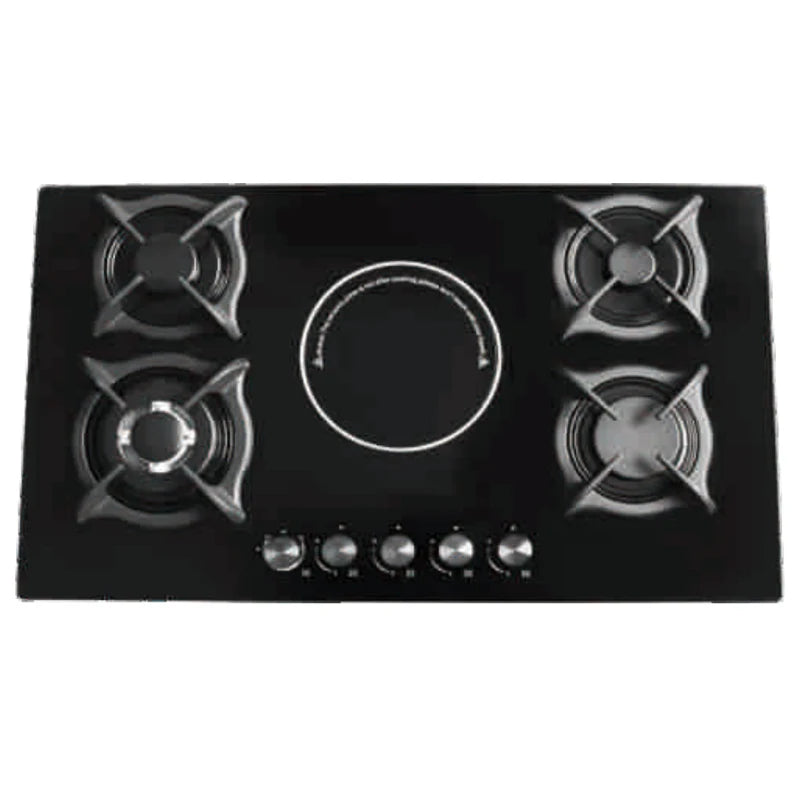 Tempered Glass Panel Built-in 4 Gas and 1 Electric  Ceramic Stoves Hot Plate Gas Cooktop
