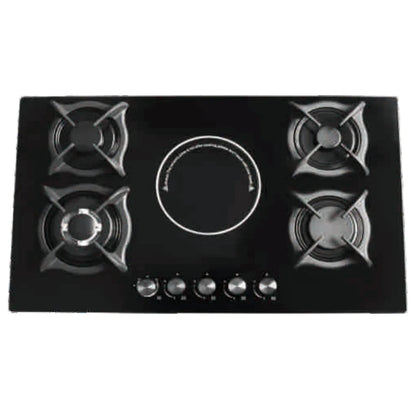 Tempered Glass Panel Built-in 4 Gas and 1 Electric  Ceramic Stoves Hot Plate Gas Cooktop