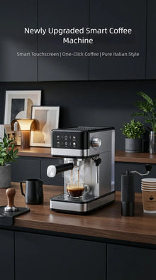 20Bar Semi-Automatic Espresso Machine with Steam Milk Frother - Compact for Home Use, Smart Temperature Control, Home Coffee Mak