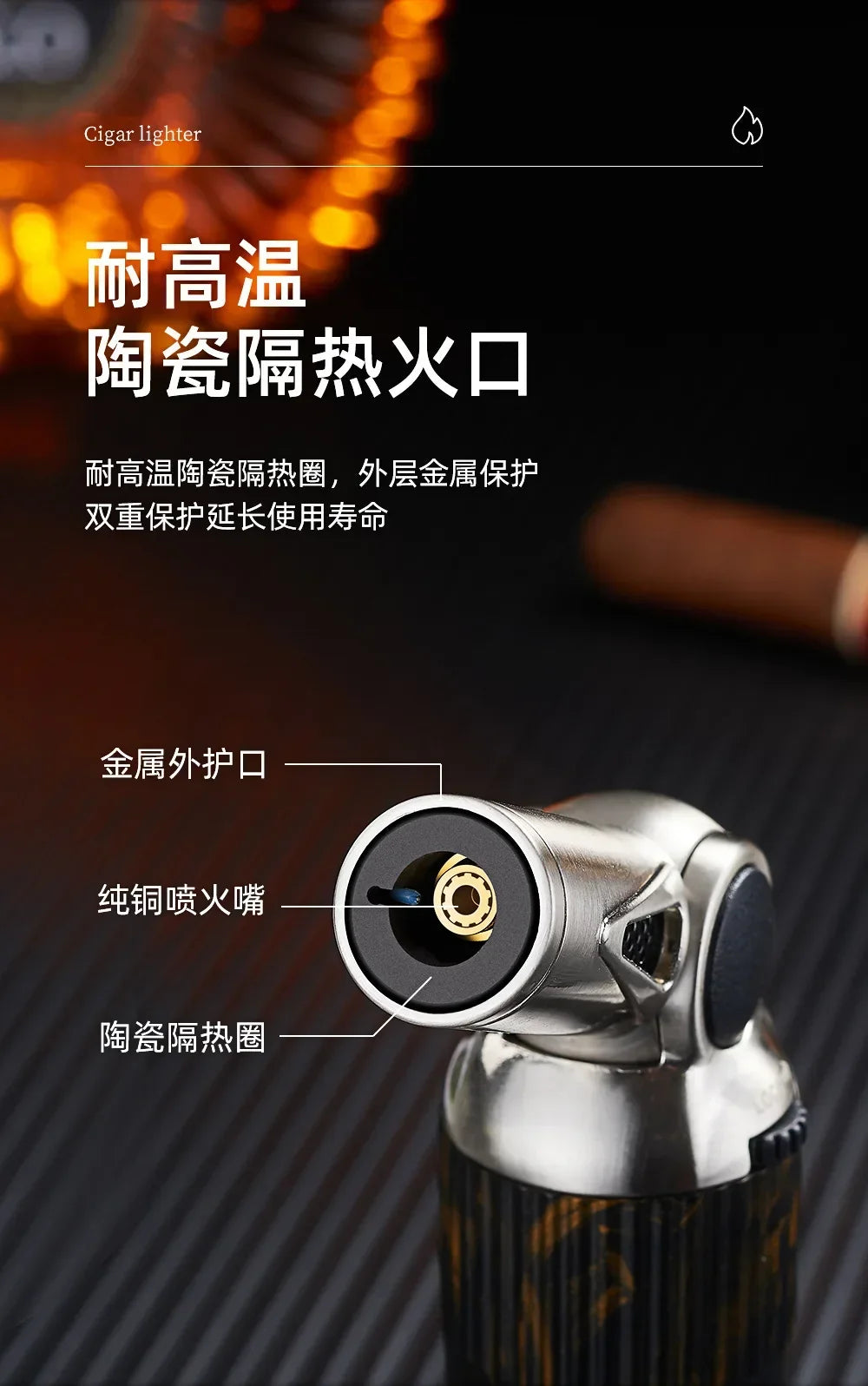 JOBON Folding High Power Spray Gun Windproof Jet Blue Flame Butane Gas Torch Lighter Safety Lock Switch Portable Cigar Lighters