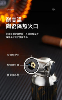 JOBON Folding High Power Spray Gun Windproof Jet Blue Flame Butane Gas Torch Lighter Safety Lock Switch Portable Cigar Lighters