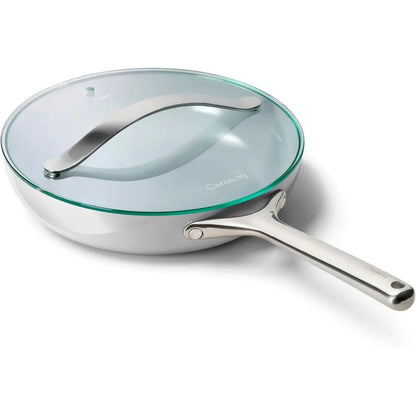 Non-Toxic 2.7 Qt Nonstick Frying Pan with Glass Lid, Oven Safe, Suitable for All Stovetops