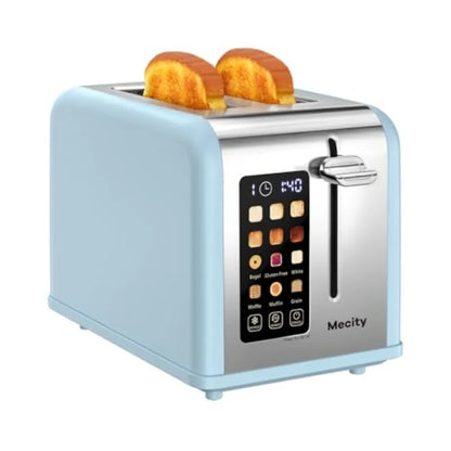 2 Slice Toaster Touch Screen 1.5" Wide Slot Smart Bread Toaster for Bagel Muffin Waffle Gluten Free Breads Timer Defrost Reheat