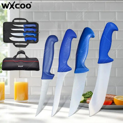 WXCOO 1~5pcs Kitchen Accessories Stainless Steel Butcher Boning Knife Set Bag Fish Fillet Slicing Knife