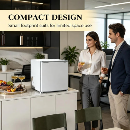 White Mini Refrigerator, Compact Single Door Fridge with 41dB Ultra Quiet Operation, Energy Saving, Small Cooler for Bedroom, Dorm, Office, Apartment, Keep Food & Beverages Fresh All Day