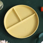Three-Compartments Divided Plate Eco-Friendly Wheat Straw Reusable Children Dishes Anti-fall Plastic Kitchen Dinnerware Plates