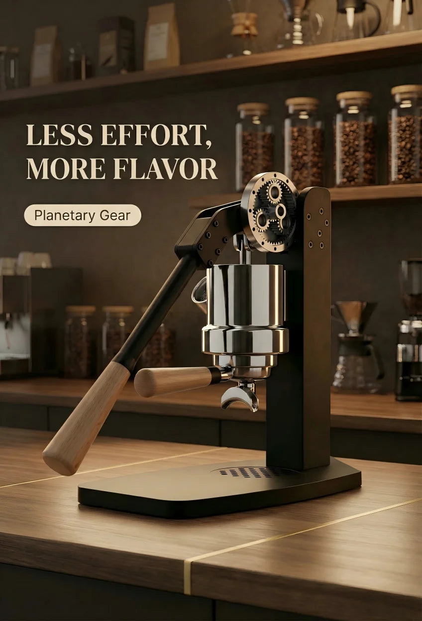 STLF  Manual Lever Espresso Machine, 9 bar pressure, precise temperature control, compatible with E61 filter press