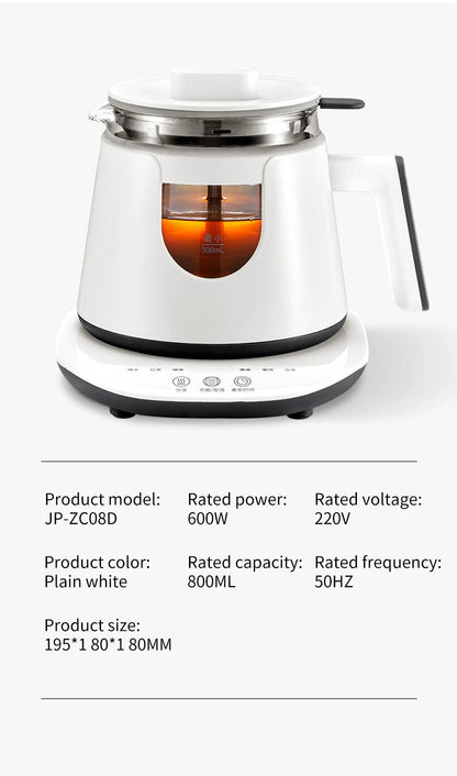 Black Tea Brewing Electric Tea Pot - Automatic Steam Glass Tea Maker for Boiling Water Health Preservation