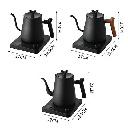 1000ML Stainless Steel Gooseneck Electric Kettle with Digital Temperature Control for Precise Brewing of Coffee and Tea