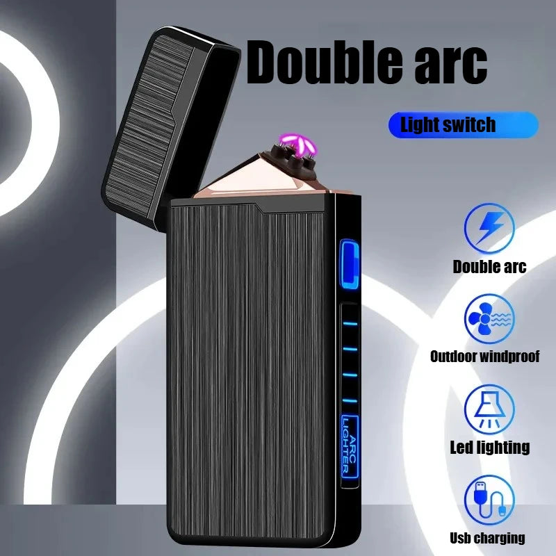Plasma Dual ARC Touch Sensitive Lighter USB Rechargeable Windproof Flameless Lighter Gift for Men