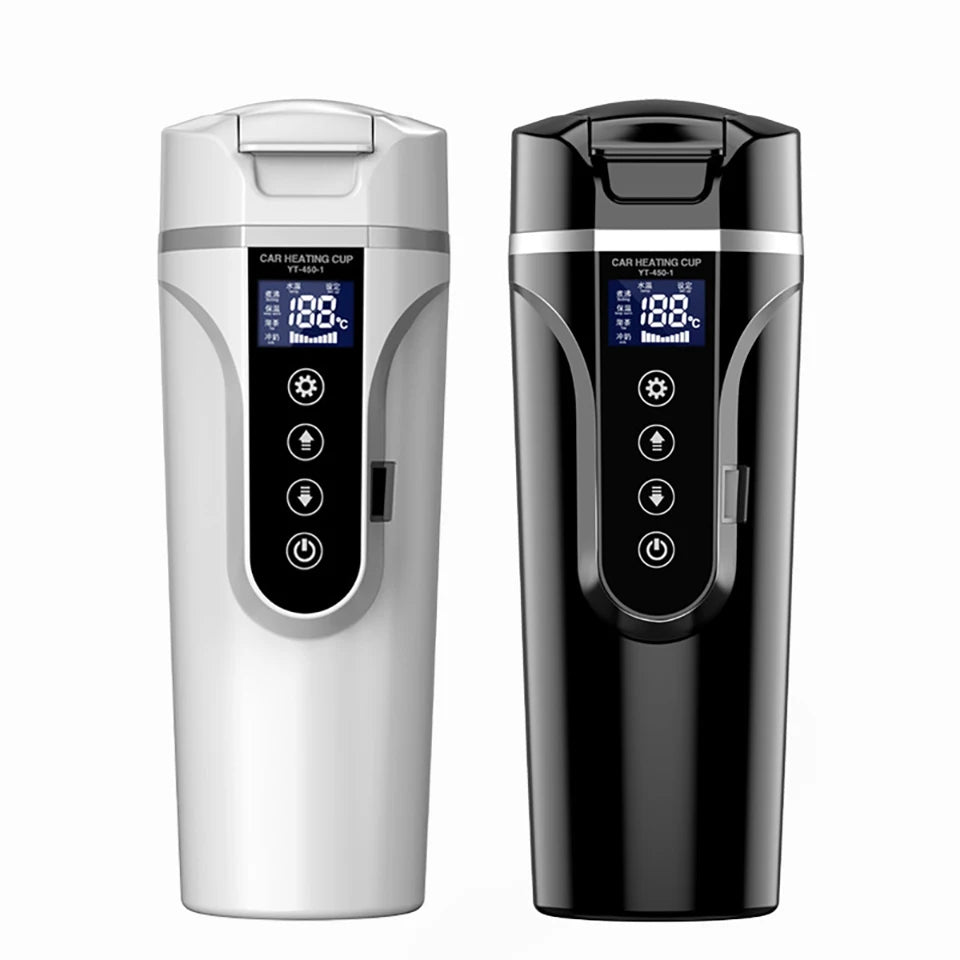 Car Electric Heating Cup 12V 24V Universal 500ml Fast Boiling Kettle 304 Stainless Steel Insulation  Screen for Car Truck Travel