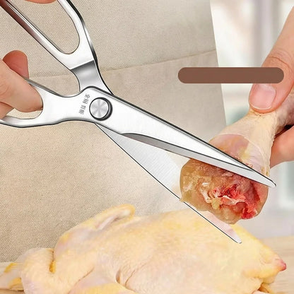 Extended Heavy-Duty Poultry Bone Scissors, High Hardness Stainless Steel, Household Bone Cutting for Chicken Duck Goose C2612