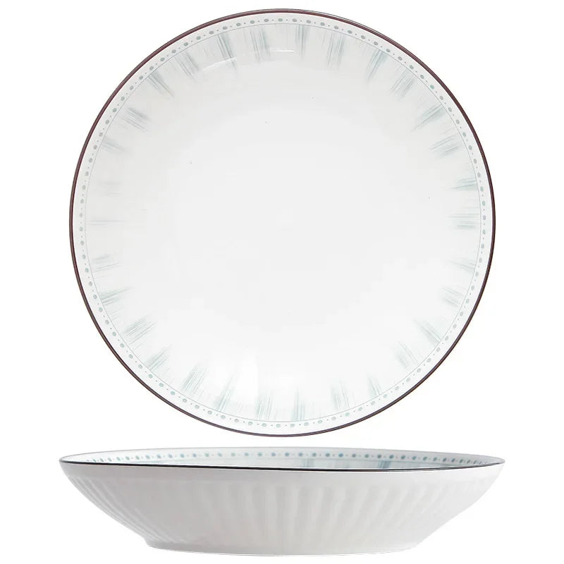 Simple Ceramic Bowl, Combination, Underglaze Color,  Tableware