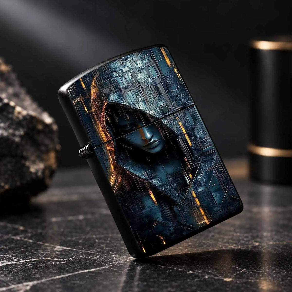 Cyber Virtual Figure Art Print Lighter, Trendy Sci-Fi Vibe Portable Daily Gear, Fits Commute Travel Gatherings All Scenarios, Stylish Unique Practical Carry Item, Ideal Exquisite Gift For Mates Family On Various Occasions A H