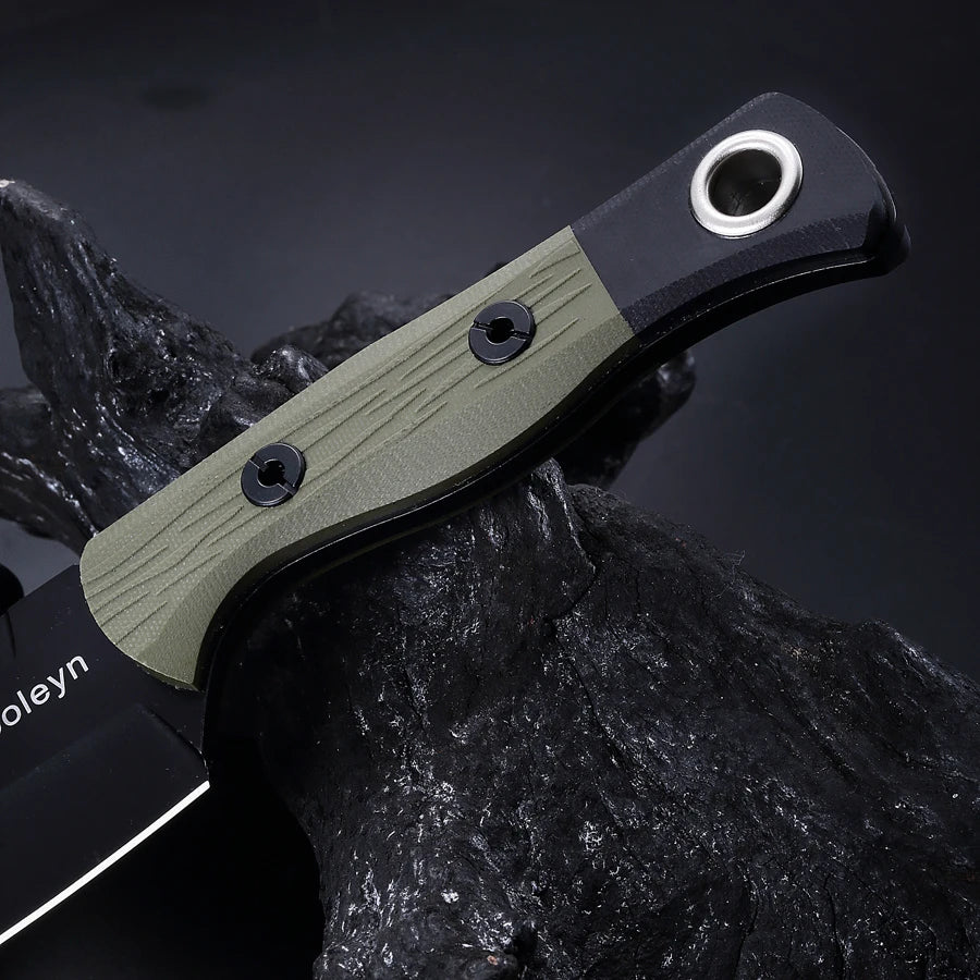 1 piece, 7RC13 high carbon stainless steel professional kitchen and outdoor dual-use knife, G10 handle K-type scabbard