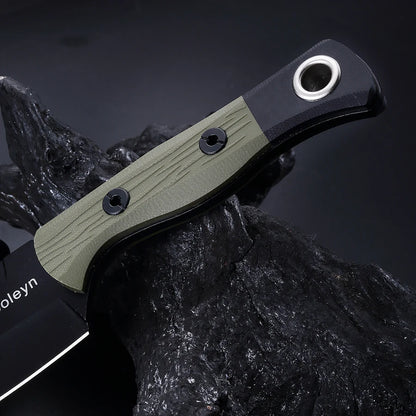 1 piece, 7RC13 high carbon stainless steel professional kitchen and outdoor dual-use knife, G10 handle K-type scabbard