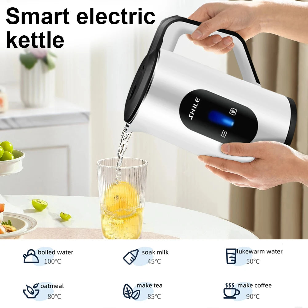 2.2L Stainless Steel Electric Digital Display Large Tea Kettle Auto-Shutoff Hot Water Boiler 1500W Fast Boil Home Kitchen Tools