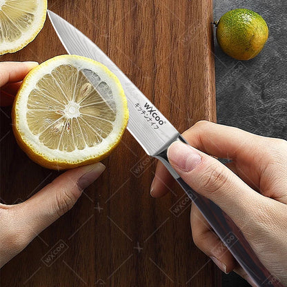 WXCOO Santoku Butcher Carving Knife Japanese Kitchen Knives High Carbon Steel Knife Set Fruit Bread Meat Cleaver Boning Knife