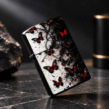 Exquisite Portable Igniter With Striking Red Black Dance Art Pattern, Stylish Atmospheric Practical Item For Daily Outdoor Camping Gathering Scenarios, Creative Premium Gift Choice With Distinct Unique Aesthetic A Humorous An