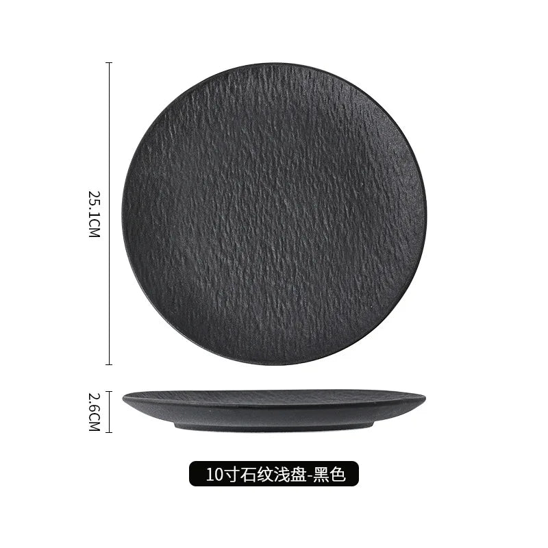 ceramic tableware, steak plates, stone pattern frosted salad plates, fruit plates, restaurant , western food
