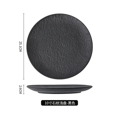 ceramic tableware, steak plates, stone pattern frosted salad plates, fruit plates, restaurant , western food