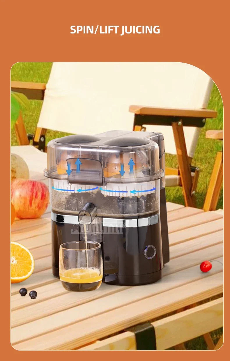 Double-head Electric Juicer Food Blender Automatic Slag Juice Separation Household Juice Squeezer Mixer