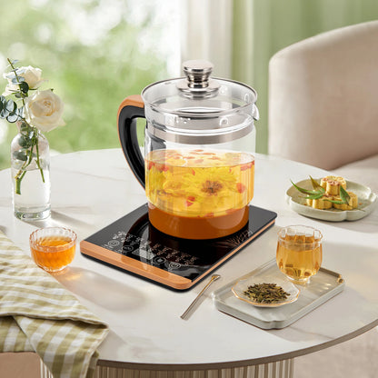 Multifunctional Electric Glass Kettle 1.8L with 18 Modes & Tea Strainer, 800W Smart Kettle,12 Temp Keep Warm for Coffee Tea Soup