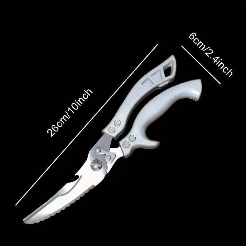 1pc Heavy-Duty Stainless Steel Kitchen Scissors - Multifunctional Poultry Shears for Chicken, Fish & More | Food-Safe