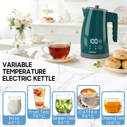 1200W Electric Kettle 1.25L Fast Boiling Electric Pot Coffee Tea Kettle Water Boiler, 2 Hour Keep Warm, Temperature Control Teapot Home Kitchen Water Heater