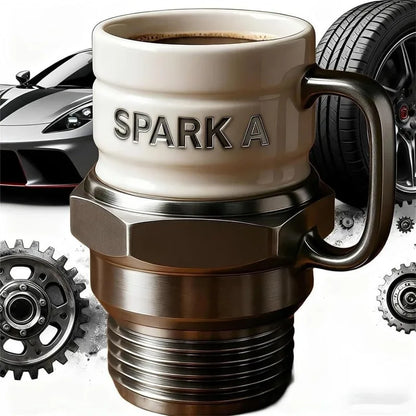 Spark Plug Coffee Cup Ceramic Car Themed Mug for Mechanics Garage Enthusiasts Creative Gift
