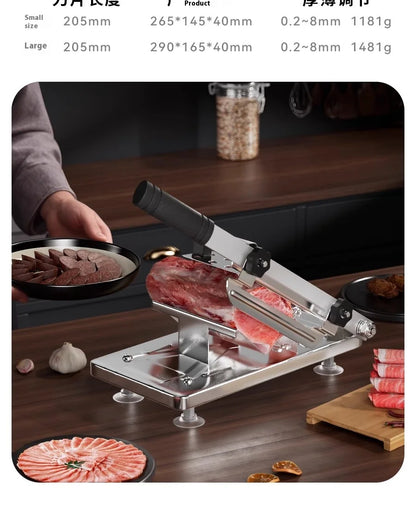 GIANXI Mutton Roll Slicer Machine Stainless Steel Meat Slicer Beef Thin Slice Frozen Meat Household Barbecue Hot Pot Cooking