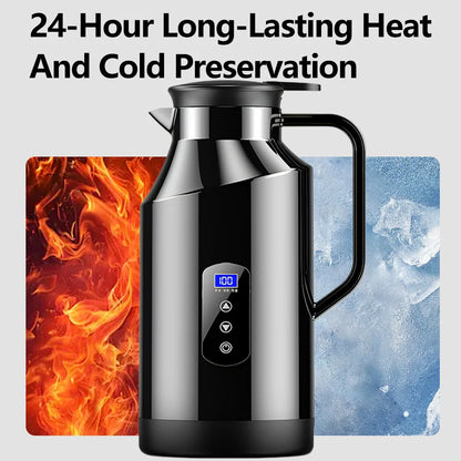 Portable Car Hot Kettle 1.5L Large Capacity 304 Stainless Steel Portable Water Heater Auto Travel 12V 24V For Coffee Tea