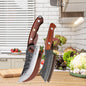 WXCOO Multifunctional Hand Forged Butcher Knife Kitchen Knife Durable Blade for BBQ Meat Cutting Boning Knife Wooden Handle