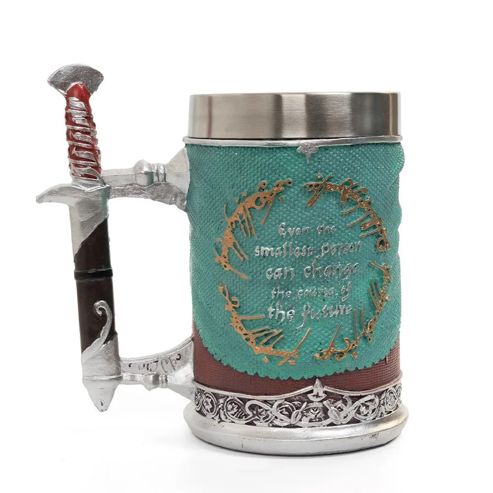 Retro Coffee Cup Lord Rings Sword Mug Rare Large Capacity Stainless Steel Thermal Cups Creative Beer Mug Bar Tea Tools Medieval