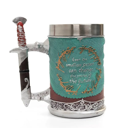 Retro Coffee Cup Lord Rings Sword Mug Rare Large Capacity Stainless Steel Thermal Cups Creative Beer Mug Bar Tea Tools Medieval