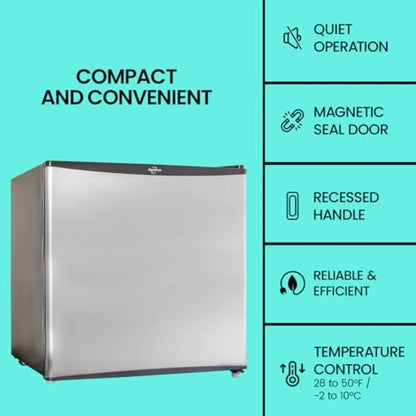 Mini fridge with freezer for kitchen bedroom office dorms: compact freestanding cool storage for wine beverages, 1.6 cu ft capa