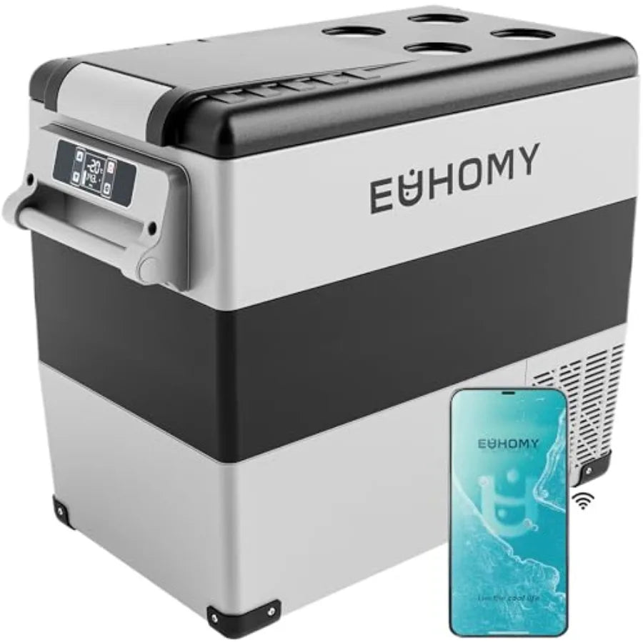 12 Volt Refrigerator 59QT 55L Electric Cooler 12V Fridge APP Control 12V Cooler -468 Portable Freezer 12/24V DC 100-240V AC for